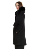 Fleurette New City Coat with Genuine Fox Fur Collar