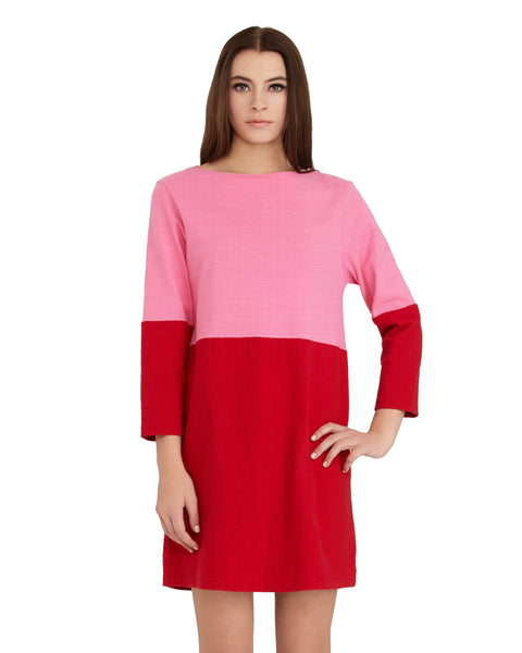 apiece apart pink dress Fuchsia Vanina Cinched Waist Dress