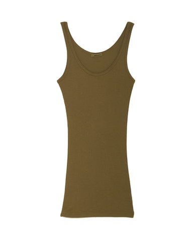 Double U Ribbed Knit Tank Top in Green by LAmade