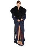 Kempner Harlow Robe Coat with Mongolian Fur Shawl Collar