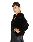 Ryan Roche | Cashmere Fringe Cardigan in Black