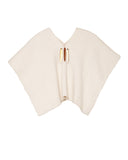 VOZ | Jewelry Flamme Poncho in Ivory