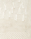 Ines Fringe Multi Stitch Vest in Cream by Apiece Apart | Fringe Tassel detail