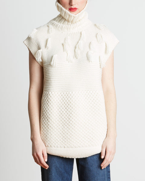 Apiece Apart | Ines Fringe Vest in Cream - FINAL SALE – SAANS