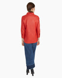 Brogden Leather Shirt in Scarlet Red | Made in Italy