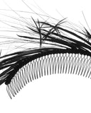 Lyra Cascade Comb in Black by Gigi Burris Millinery | detail view