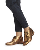 Dieppa Restrepo Lupe Flat Ankle Boot |  Leather Bronze Metallic