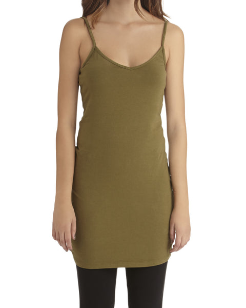 LAmade V Neck Slip Dress / Extra Long Cami | Black  SAANS