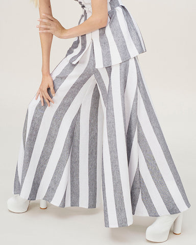 PAPER London Striped Wide Leg Kelly Trousers | Made in the U.K.