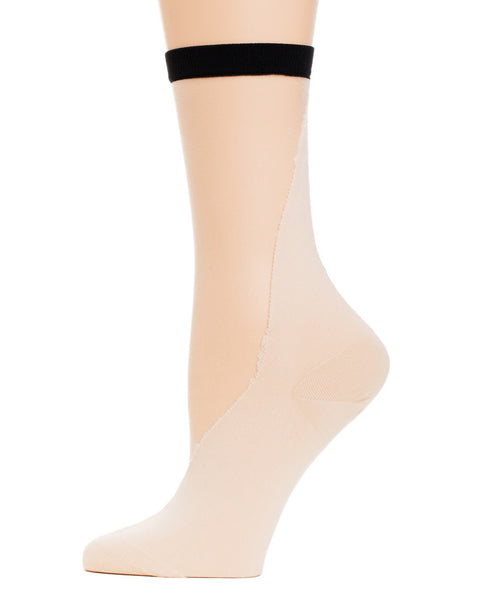 Rachel Comey | V Front Sheer Crew Socks in Nude