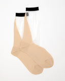 Rachel Comey | V Front Sheer Crew Socks in Nude