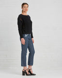 Ryan Roche Cashmere Fisherman's Knit Sweater in Black