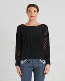 Ryan Roche | Cashmere Fisherman's Knit Sweater in Black