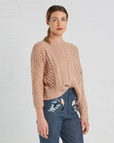 Cashmere Fisherman's Sweater in Rose by Ryan Roche 
