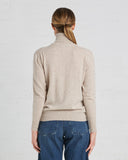 Ryan Roche Cashmere Turtleneck Sweater in Bambi Tweed | back view