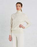 Cashmere Turtleneck Sweater in Ivory by Ryan Roche