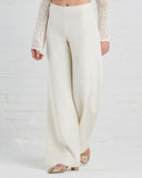 Ryan Roche Wide-leg Silk Pant in Ivory | Made in New York