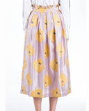 SUNO Metallic Floral Midi Skirt | back view