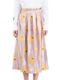 SUNO Metallic Floral Midi Skirt | front view