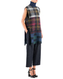 Suno Sleeveless Multicolored Plaid Mohair Tunic | side view front