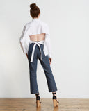 TOME White Cotton Poplin Tie Back Shirt