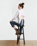 TOME White Cotton Poplin Tie Back Shirt
