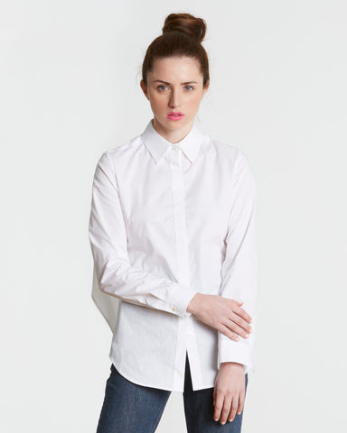 TOME White Cotton Poplin Tie Back Shirt