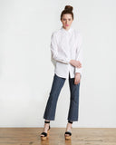 TOME White Cotton Poplin Tie Back Shirt | Made in USA