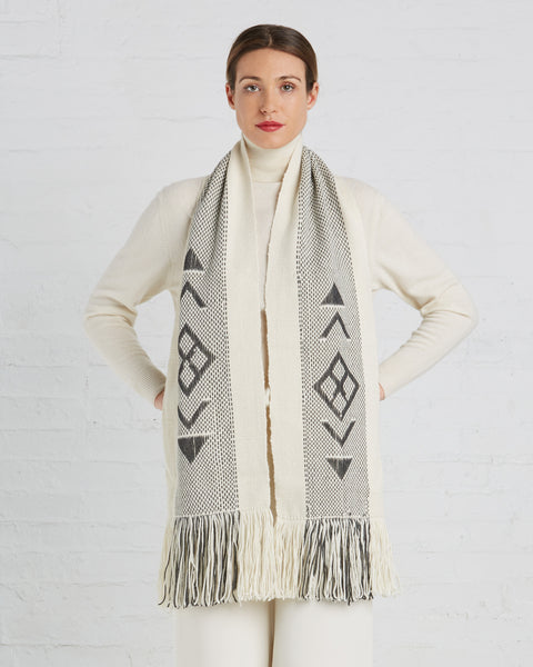 Voz | UN Trust Fund Scarf in Ivory and Grey