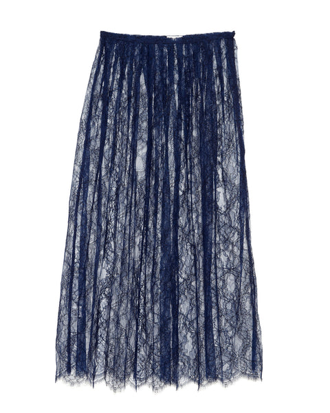 Ryan Roche | French Lace Skirt in Navy