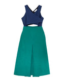 Apiece Apart Viota Criss Cross Dress | Navy Blue & Daphne Green