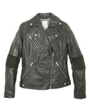 Brogden Italian Leather Moto Jacket in British Green | SAANS.COM