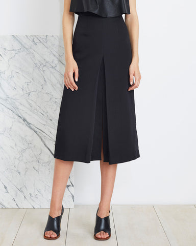 Apiece Apart Isabel Double V Skirt in Black | front view