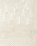 Ines Fringe Multi Stitch Vest in Cream by Apiece Apart | Fringe Tassel detail