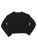 Apiece Apart Luluc Fringe Crew Sweater in Black | back view