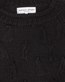 Apiece Apart Luluc Fringe Crew Sweater in Black | Tassel detail