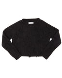 Apiece Apart Luluc Fringe Crew Sweater in Black