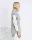 Ines Fringe Multi Stitch Vest in Grey Melange by Apiece Apart | side view