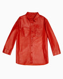Brogden Leather Shirt in Scarlet Red | Made in Italy