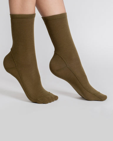 Darner Socks | Bamboo Jersey Socks in Olive
