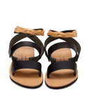 Isapera Fokos Sandals in Black | Made in Greece