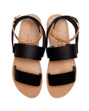 Isapera Fokos Sandals in Black | Made in Greece
