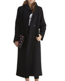 Fleurette Soft Wool Coat with Standing Collar | Black
