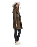 Brogden's luxe cocoa wool and leather coat | Made in Italy