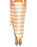 Bonpoint Skirt in Cantaloupe Stripe by PAPER London | back view