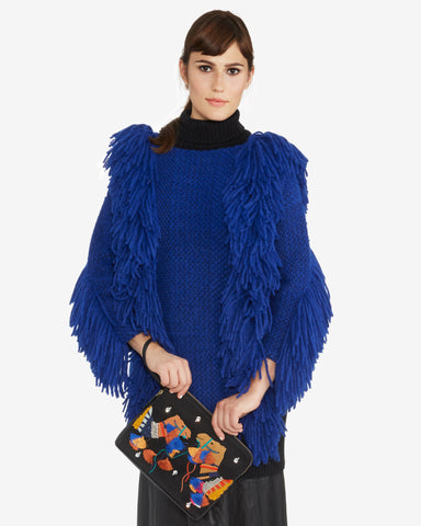 Rachel Comey | Fringe Turtleneck Pullover in Royal Blue