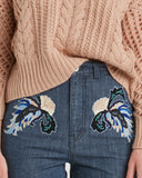 Rachel Comey Slim Bishop Pant | embroidery detail view