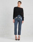 Ryan Roche Cashmere Fisherman's Sweater in Black with Rachel Comey Slim Bishop Pant