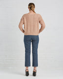 Ryan Roche | Cashmere Fisherman's Sweater in Rose | back view