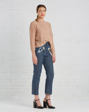 Ryan Roche Cashmere Fisherman's Sweater in Rose and Rachel Comey Slim Bishop Pant